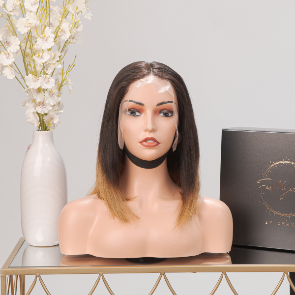 Ombrella – 10” Ombre Bob Human Hair Lace Front Wig (13×6, 180% Density) - Image 3