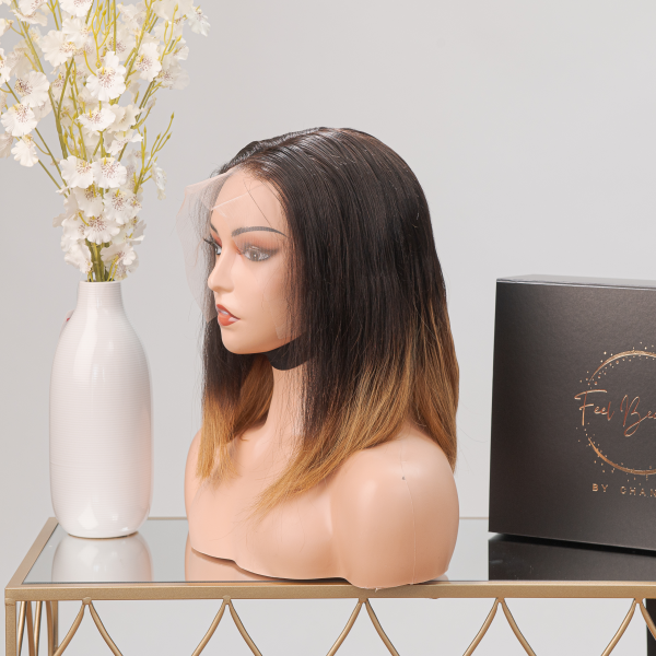 Ombrella – 10” Ombre Bob Human Hair Lace Front Wig (13×6, 180% Density) - Image 2