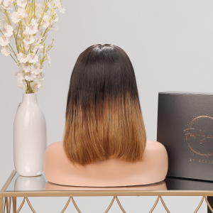 Ombrella – 10” Ombre Bob Human Hair Lace Front Wig (13×6, 180% Density)