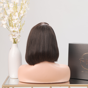 Lynn Wig – 8 Inch Natural Black Bob with 13x6 Lace Front