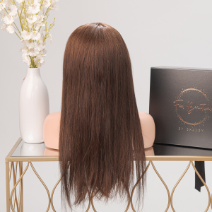 Luxuren – 20 Inch Dark Brown Straight Wig with Lace Front
