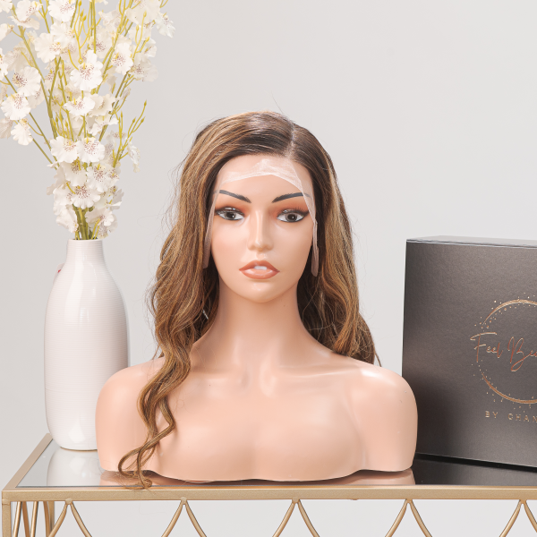 Yeecy - 16 Inch Honey Brown Wavy Wig with 13x6 Lace Front - Image 3