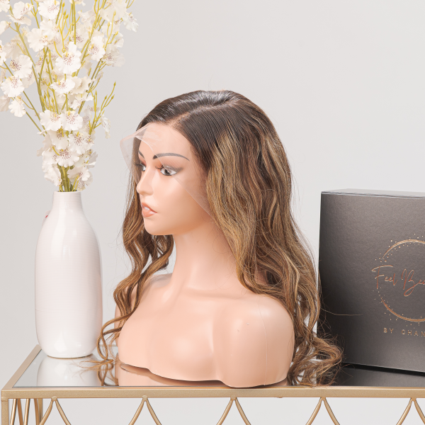 Yeecy - 16 Inch Honey Brown Wavy Wig with 13x6 Lace Front - Image 2