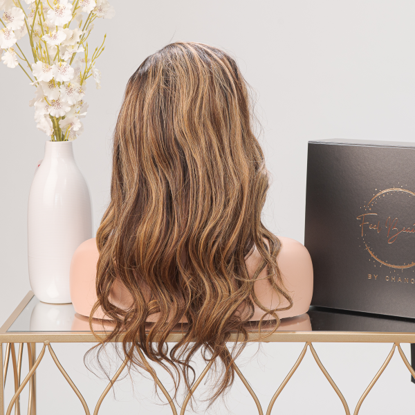 Yeecy - 16 Inch Honey Brown Wavy Wig with 13x6 Lace Front