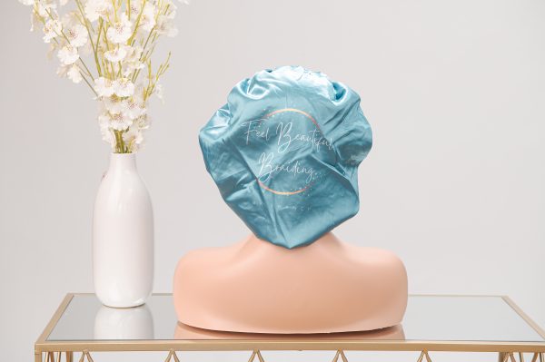 Teal/Blue Satin Bonnet